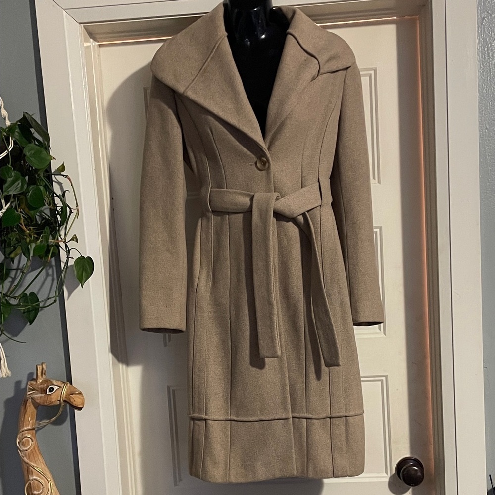 Stylish Tan Belted Coat